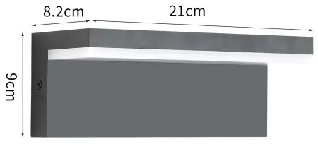 Brilagi - LED kültéri fali lámpatest TESSI LED/10W/230V antracit IP54