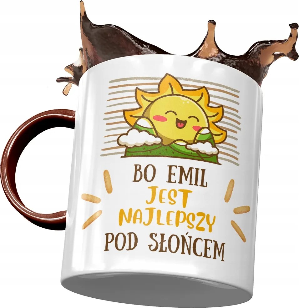 Bordó bögre Emil Kollégának Születésnapi Ajándék Nyomtatott Fotóval