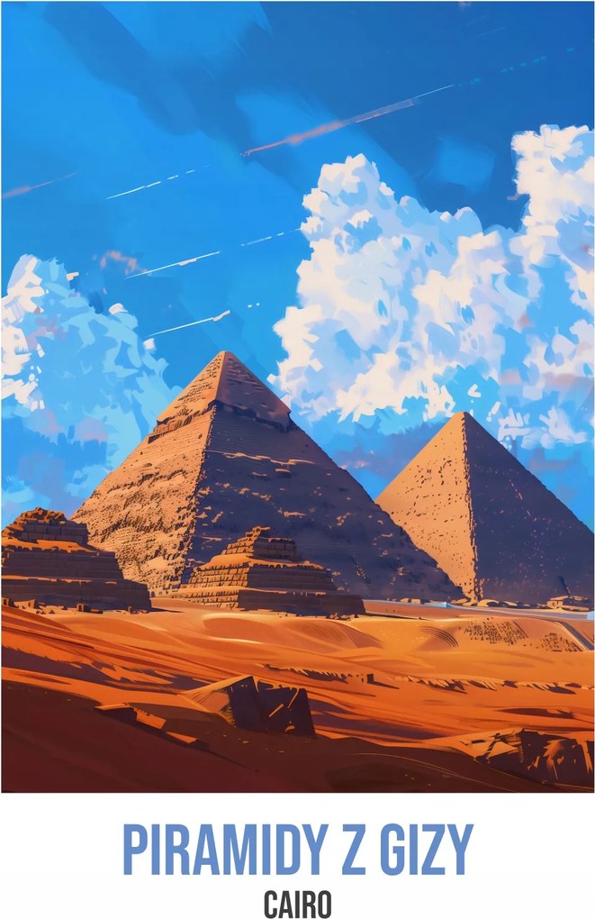 Poszter 29,7x42cm Gízai piramisok