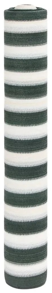 zöld és fehér HDPE belátásgátló háló 1,5 x 25 m 195 g/m²