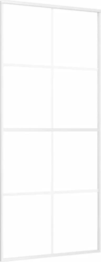 vidaXL fehér ESG üveg és alumínium tolóajtó 90x205 cm