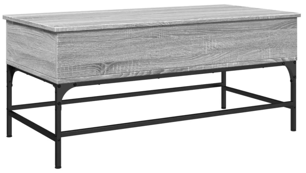 szürke sonoma szerelt fa és fém dohányzóasztal 100 x 50 x 45 cm