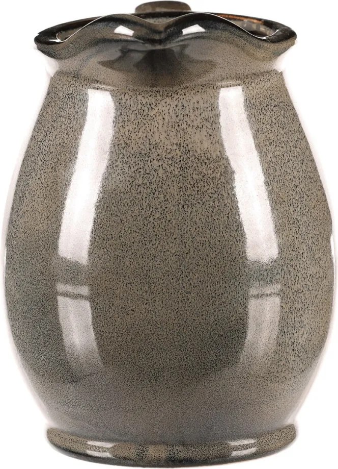 Kerámia váza kancsó formájú, kicsi, szürke