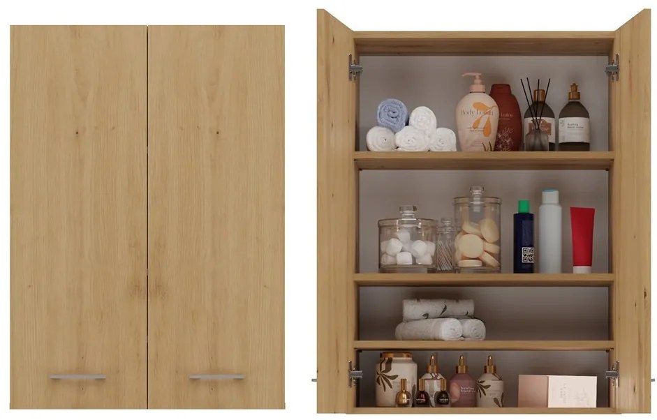 Pola mini DD felső fürdőszoba szekrény, tölgy