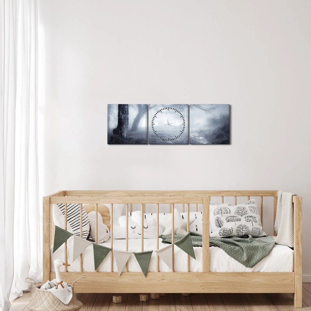 Kép - Út a ködben (órával) (90x30 cm)
