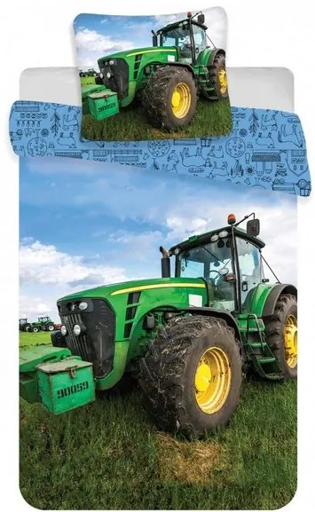 Traktor Green gyerek, ovis ágyneműhuzat 100×135cm, 40×60 cm