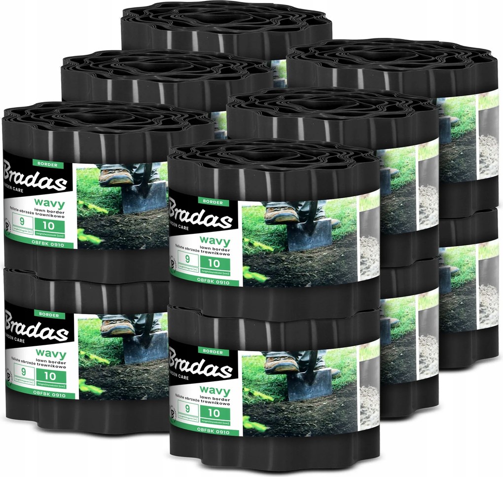 Kerti Gyepszegély 10 cm 108 m Hullámos Műanyag Rugalmas Us-p