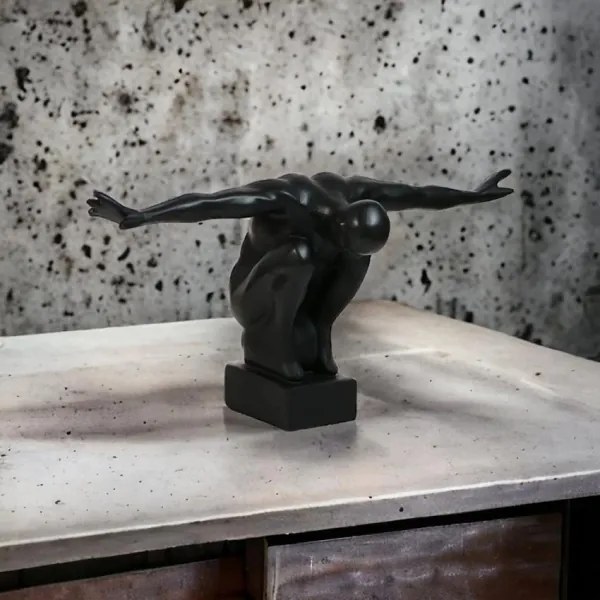 Asztali dekoráció 25x41x20 cm gyanta/fekete