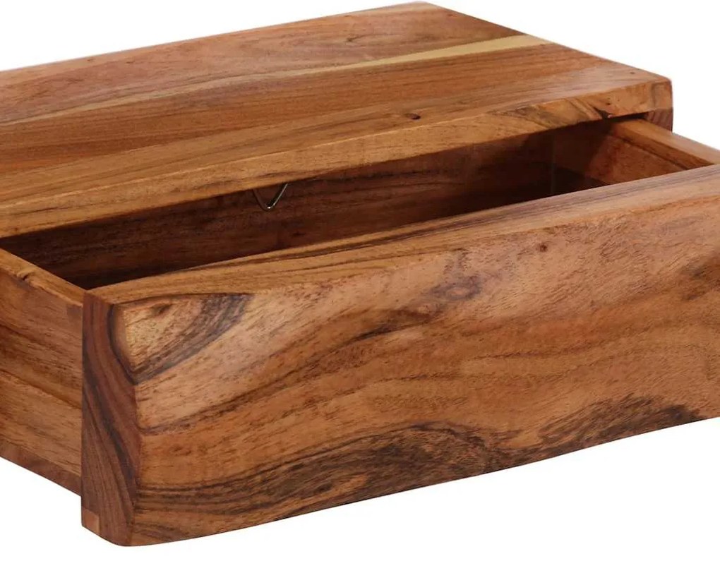 2 darab tömör akácfa fali polc 30x17x8 cm