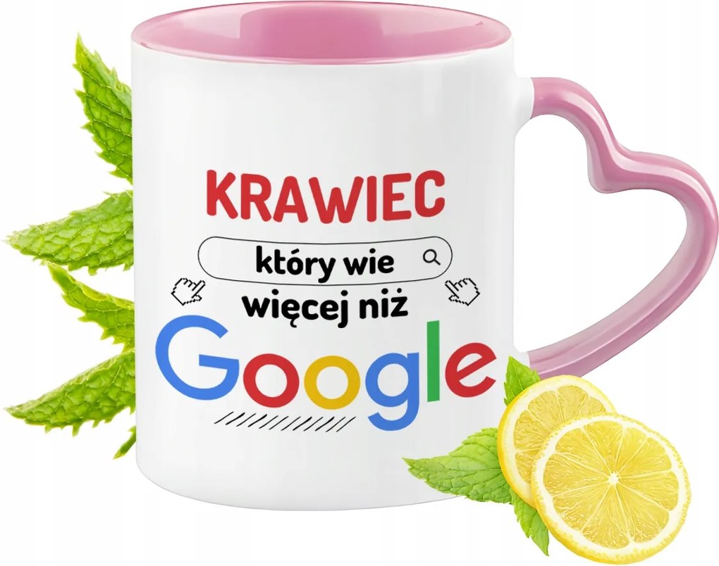 Szabó bögre Rózsaszín, szív alakú füllel Kávé ajándék