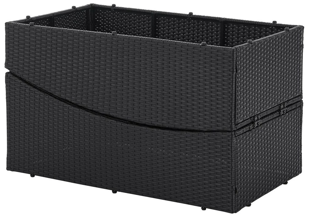 Juskys Lamia kerti rattan napozóágy - fekete