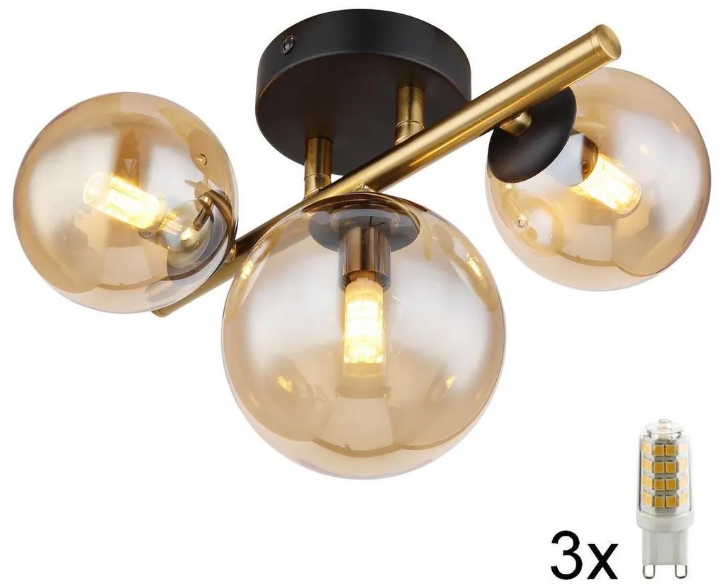 Globo Globo 56135-3W - LED Felületre szerelhető csillár RIHA 3xG9/3,5W/230V réz GL6869