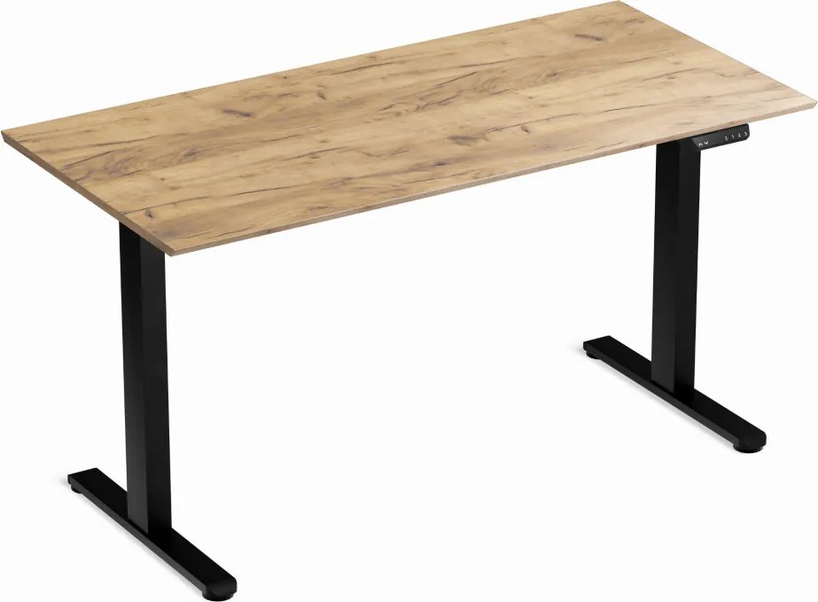 Elektromosan állítható magasságú íróasztal 138x67cm Craft tölgy / fekete | LVN System Control Flex+