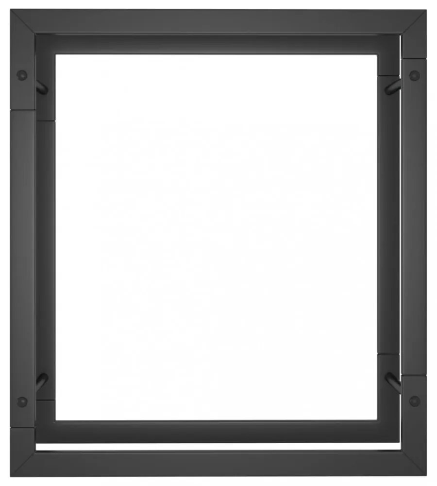 fekete acél tűzifatároló állvány 50 x 28 x 56 cm
