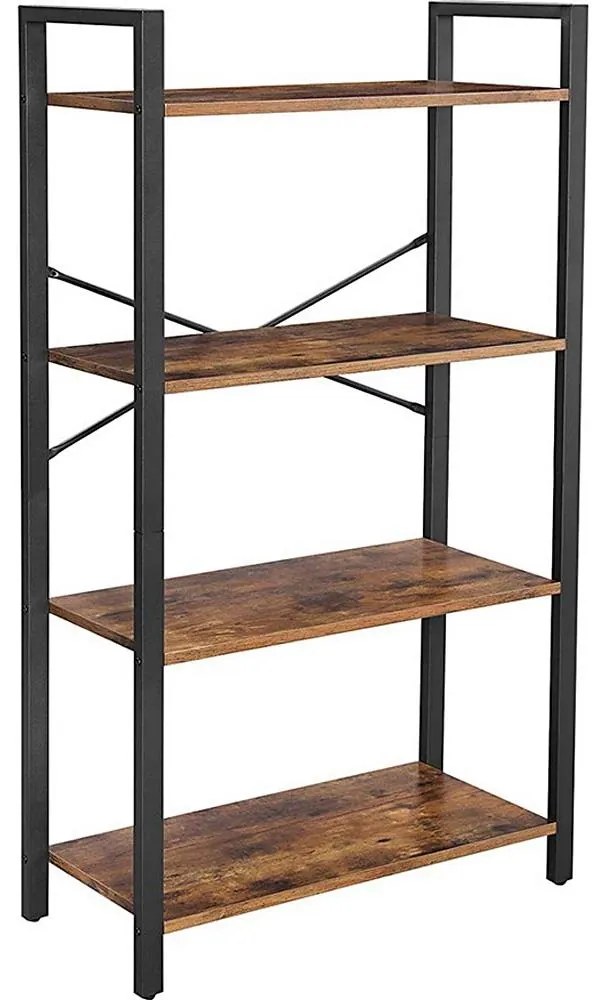 NAVARO könyvespolc barna/fekete