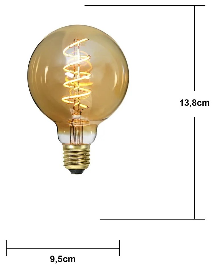 Meleg fehér szálas dimmelhető izzó E27, 3 W Spiral Filament – Star Trading