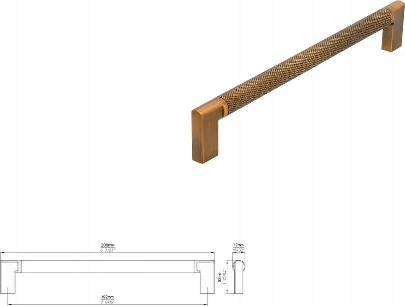 Bútorfogantyú Siro 2457-206ZN79ZN79 régi szálcsiszolt sárgaréz