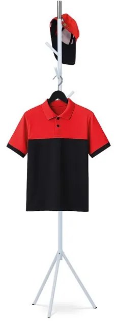 Modern Állófogas, magasság 179 cm, fém szerkezet, matt fehér lakk, teherbírás 6 kg