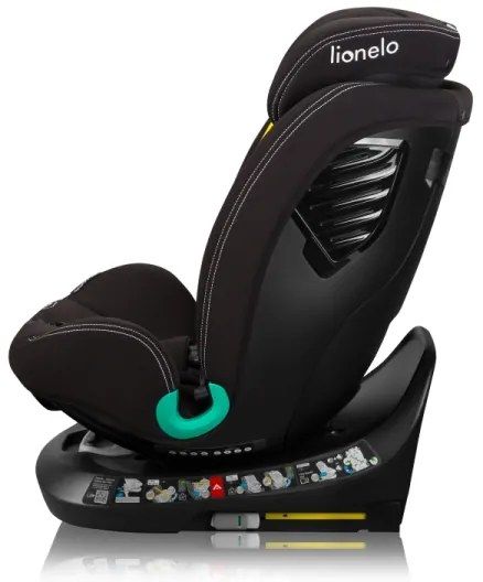Lionelo autós gyerekülés alappal, forgatható BASTIAAN ONE i-Size 40-150 cm Fekete Carbon