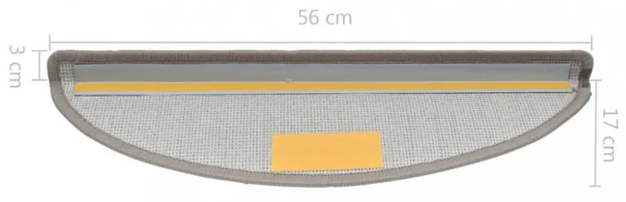 10 db tópszínű lépcsőszőnyeg 56x17x3 cm