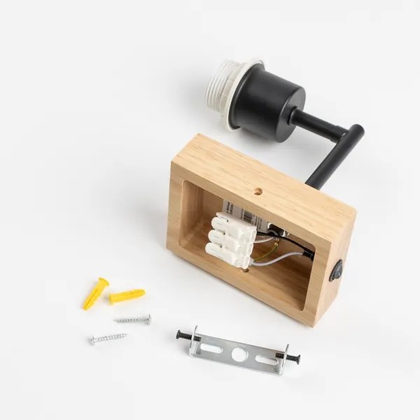 Brilagi - Fali lámpa NUBILA WOOD 1xE27/25W/230V tölgy/fehér