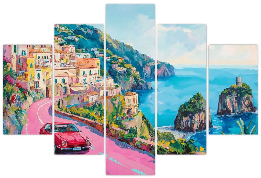 Kép - Rózsaszín part menti út (150x105 cm)