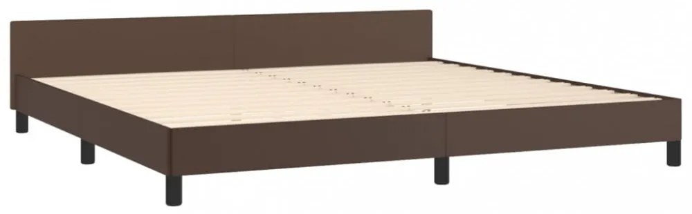 barna ágykeret fejtámlával matrac nélkül 200x200 cm