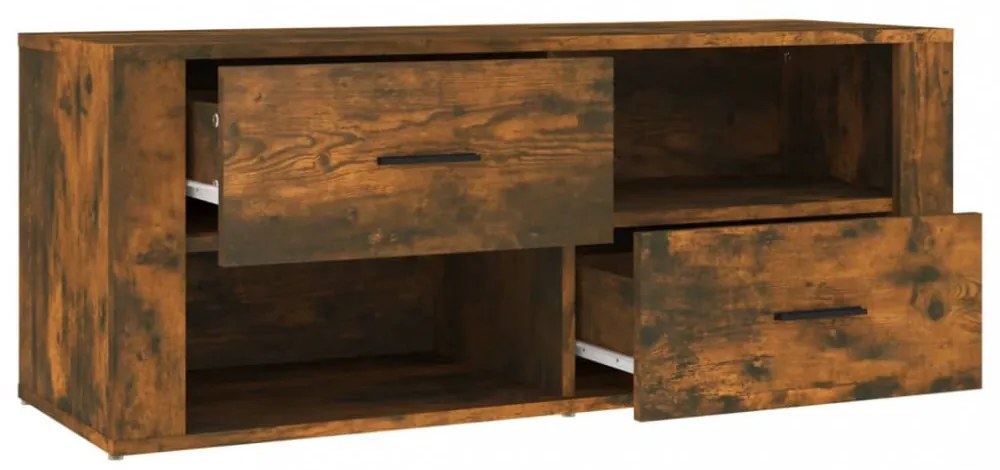 füstös tölgy színű szerelt fa TV-szekrény 100 x 35 x 40 cm