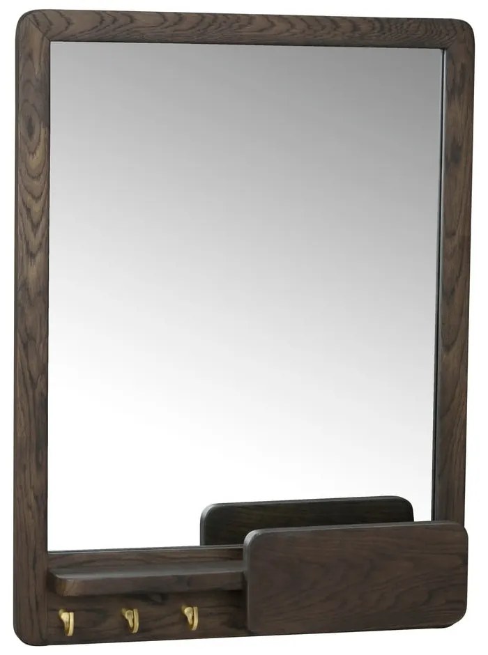 Fali tükör polccal és fa kerettel 45x60 cm Inverness - Rowico