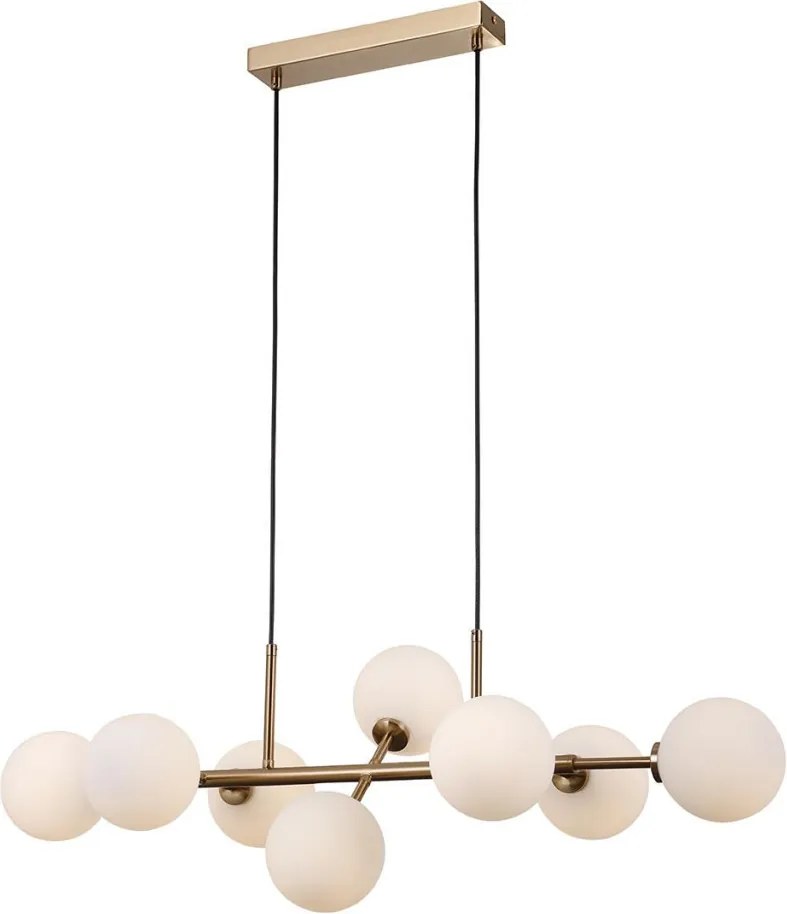 ITALUX PND-66463-8-HB MIRELLIO Többágú Függesztett Lámpa Fehér, Mézédes, Sárgaréz G9 IP20