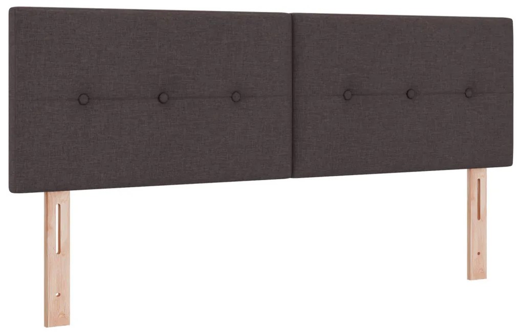 Boxspring Ágy Matrac & LED Sötétbarna 140x200 cm Szövet