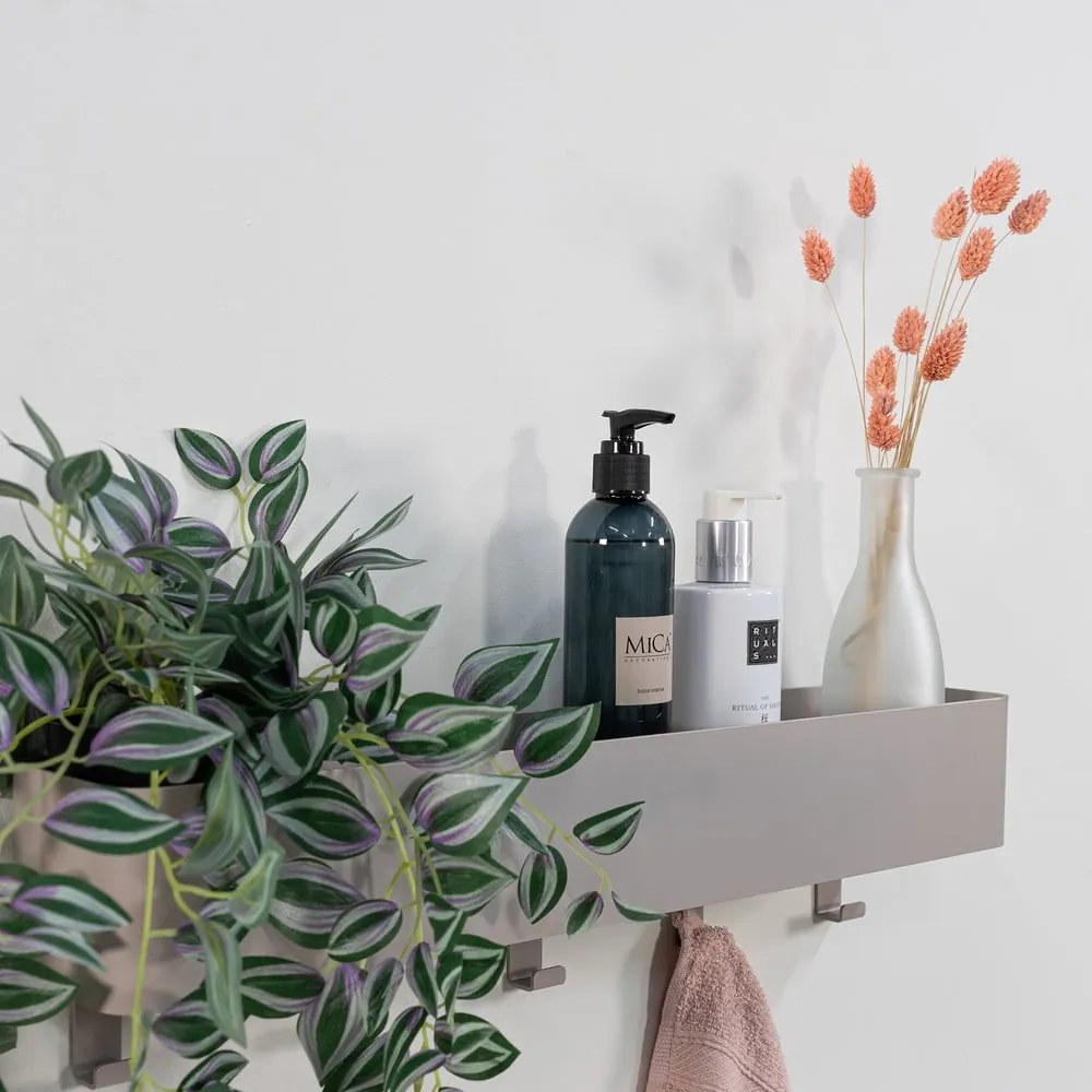 Világosszürke fali acél fürdőszobai polc Multi – Spinder Design