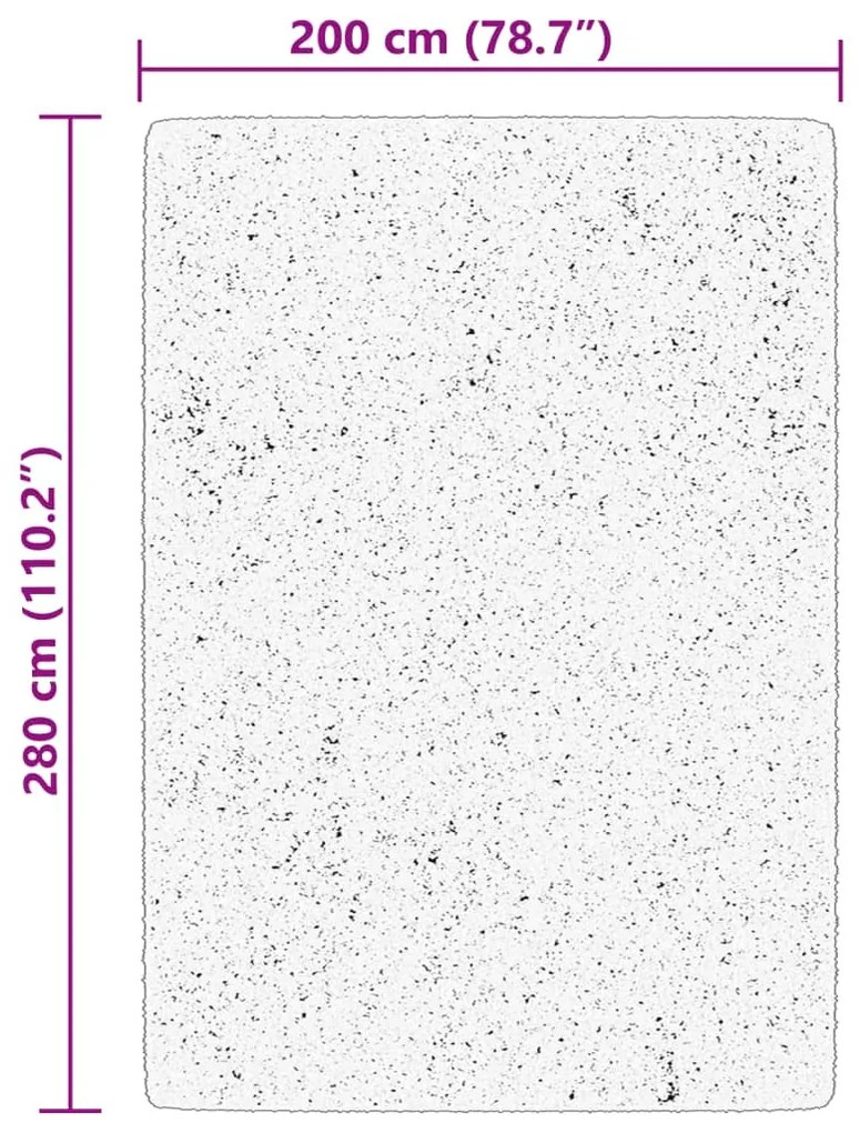 HUARTE fekete rövid szálú puha és mosható szőnyeg 200 x 280 cm