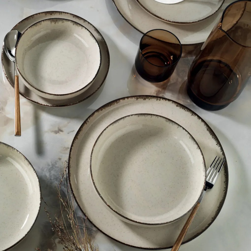 18 részes porcelán étkészlet fahéj