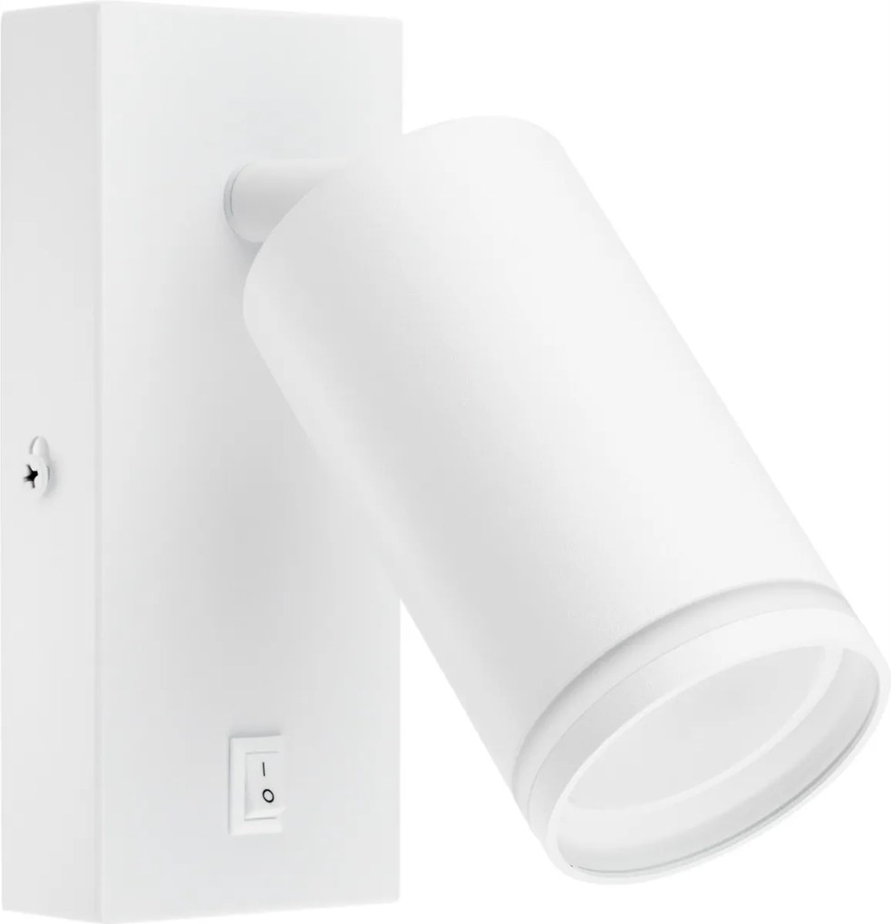 Fali lámpa olvasókapcsolóval Lámpa Tuba GU10 fehér matt Gyűrű