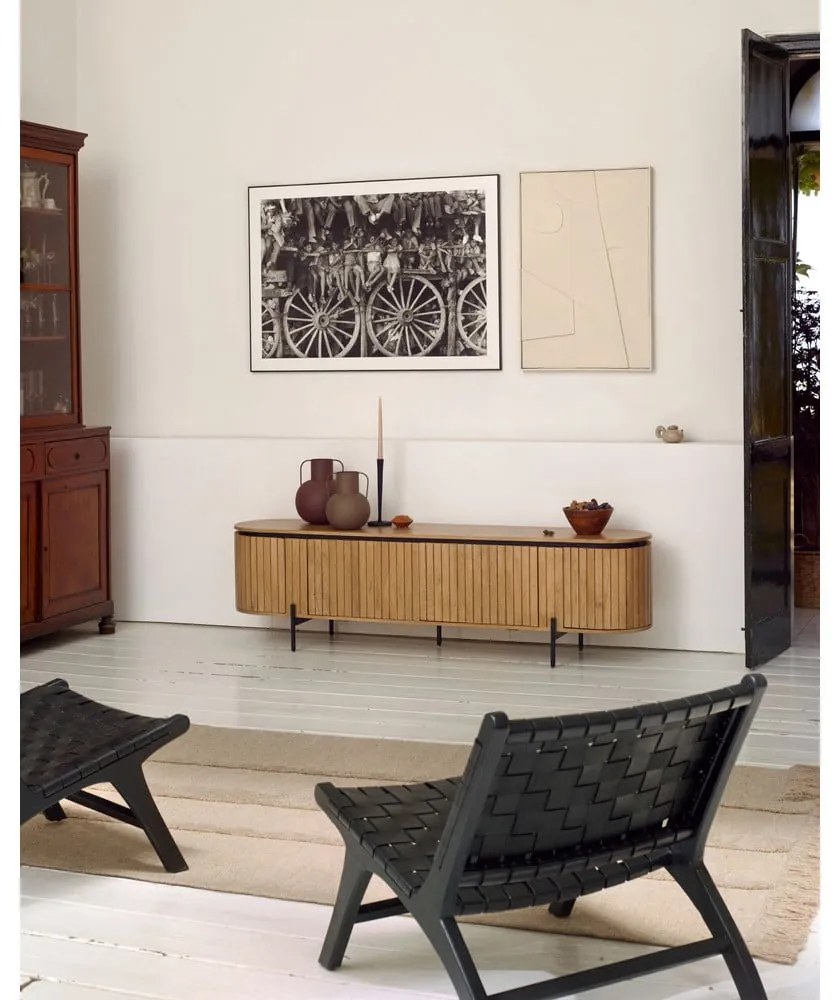 Természetes színű mangófa TV-állvány 200x55 cm Licia - Kave Home