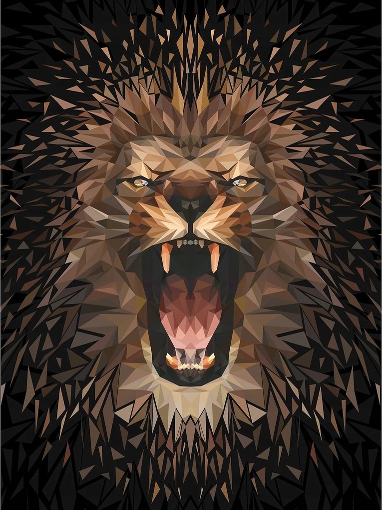 Fotótapéta Oroszlán üvöltés erő absztrakt vinil modern design 184x254 +ragasztó