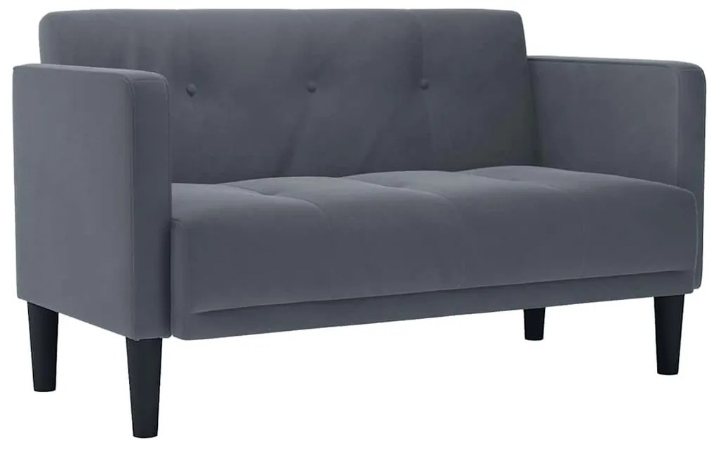 sötétszürke bársony loveseat kanapé 111 cm