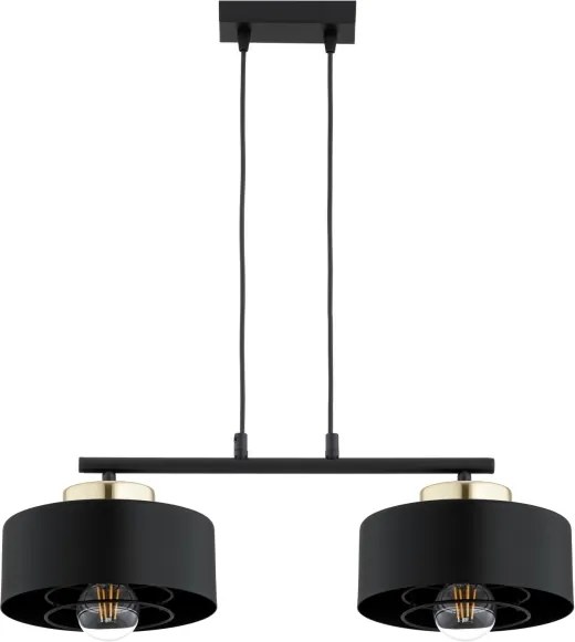 Brilagi - Kábelen függő csillár SPRING 2xE27/60W/230V fekete/arany
