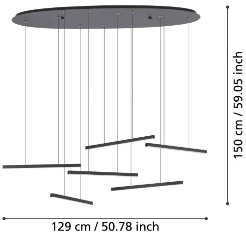 Eglo 39915 - LED Dimmelhető csillár zsinóron LINDOZA 6xLED/8,4W/230V 3000K