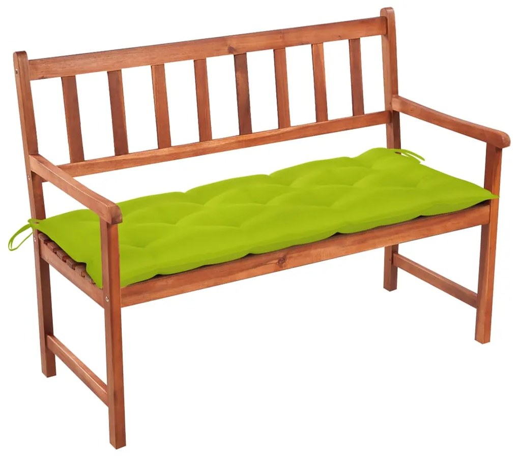 vidaXL tömör akácfa kerti pad párnával 120 cm