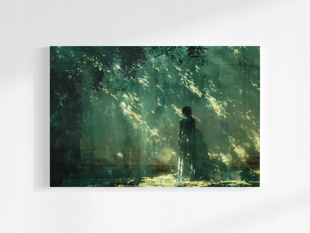 Canvas Vászonkép Nő Lány Séta Kert Zöld 60x40