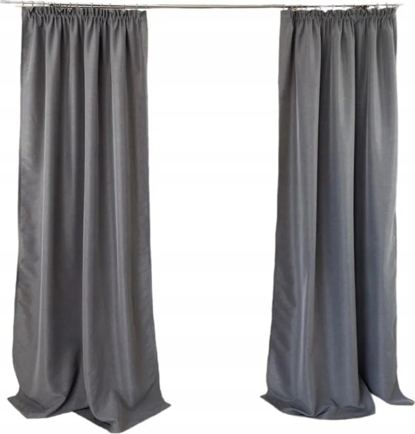 Kész Függöny 140x180 Sima, Szürke, Malaga-soft