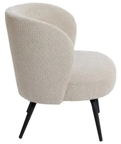 Krémszínű buklé fotel Dieyda – Light & Living