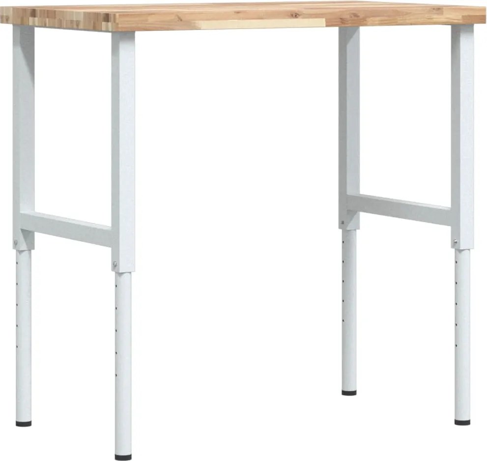 vidaXL tömör bükkfa négyszög alakú munkapad 100 x 60 x (73-99,5) cm