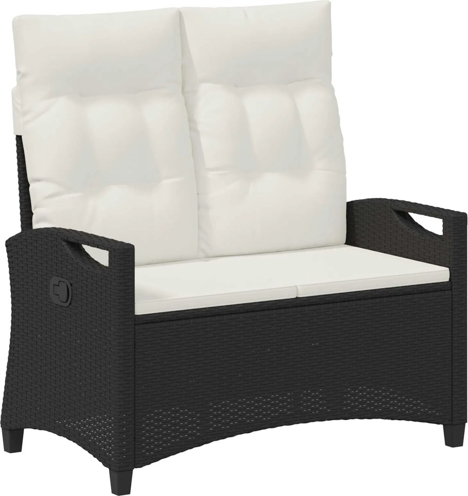 vidaXL Kerti pad Fekete és Krém 105 x 60 x 112 cm Acél és poliészter