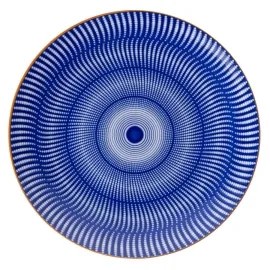 24 darabos étkészlet, kék/narancssárga, porcelán