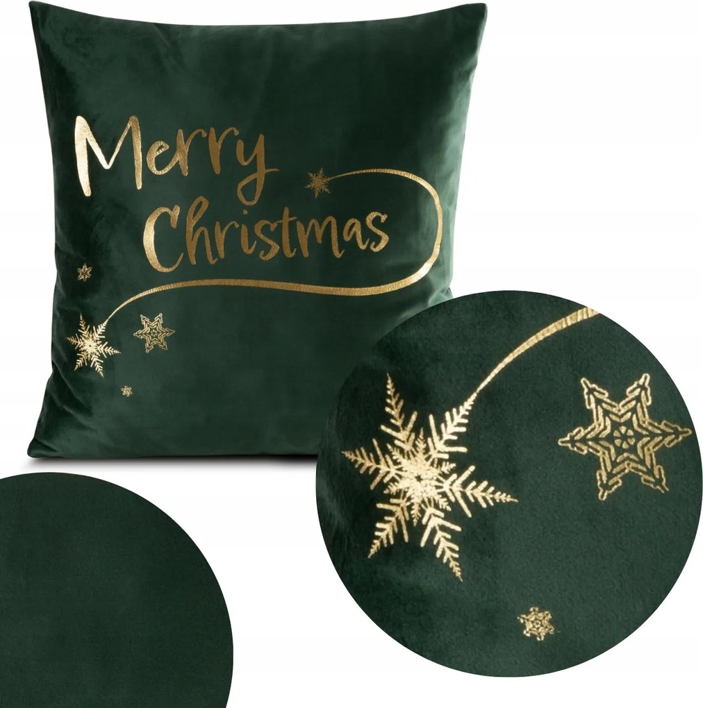 Karácsonyi díszpárnahuzat 45x45 cm Zöld Karácsonyi Ajándék