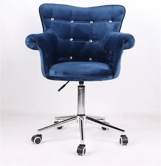 HR804CK Tengerkék modern velúr szék
