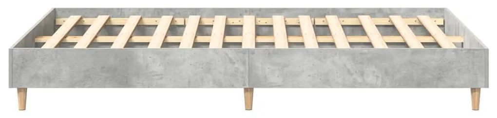 betonszürke szerelt fa ágykeret matrac nélkül 140x190 cm